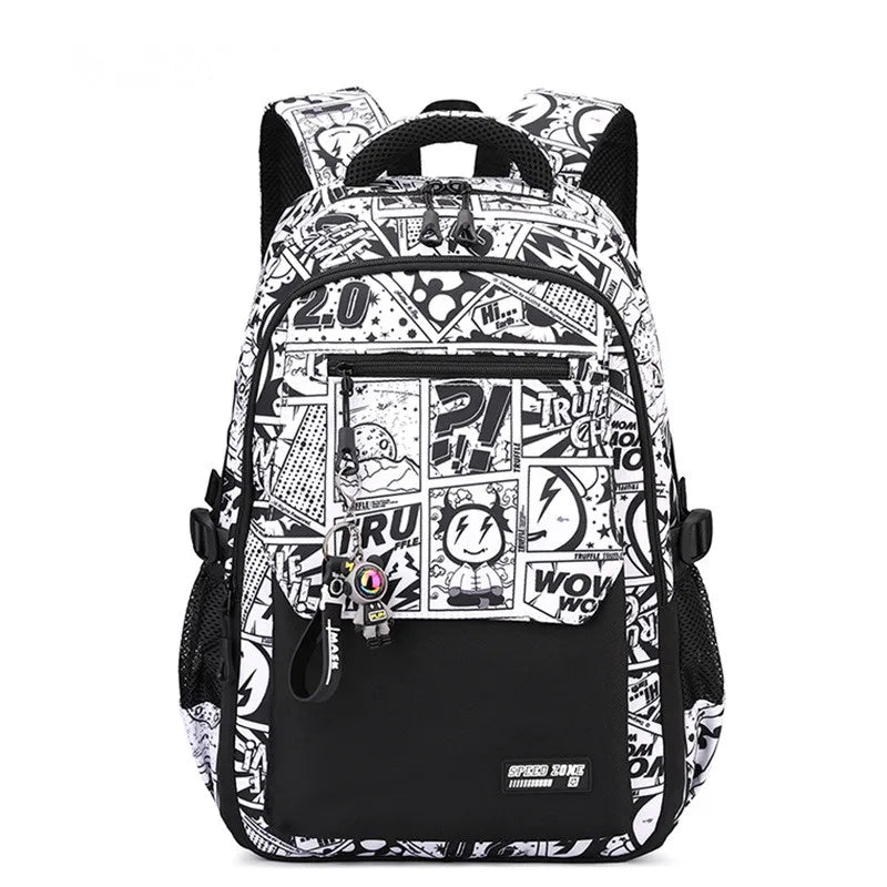 Sac à dos collégien motifs BD ou New York